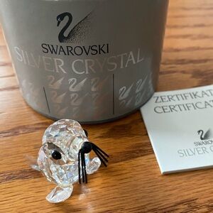 Vintage Swarovski Silver Crystal Baby Seal 7663 NR 046 000 W/Box & Gener…